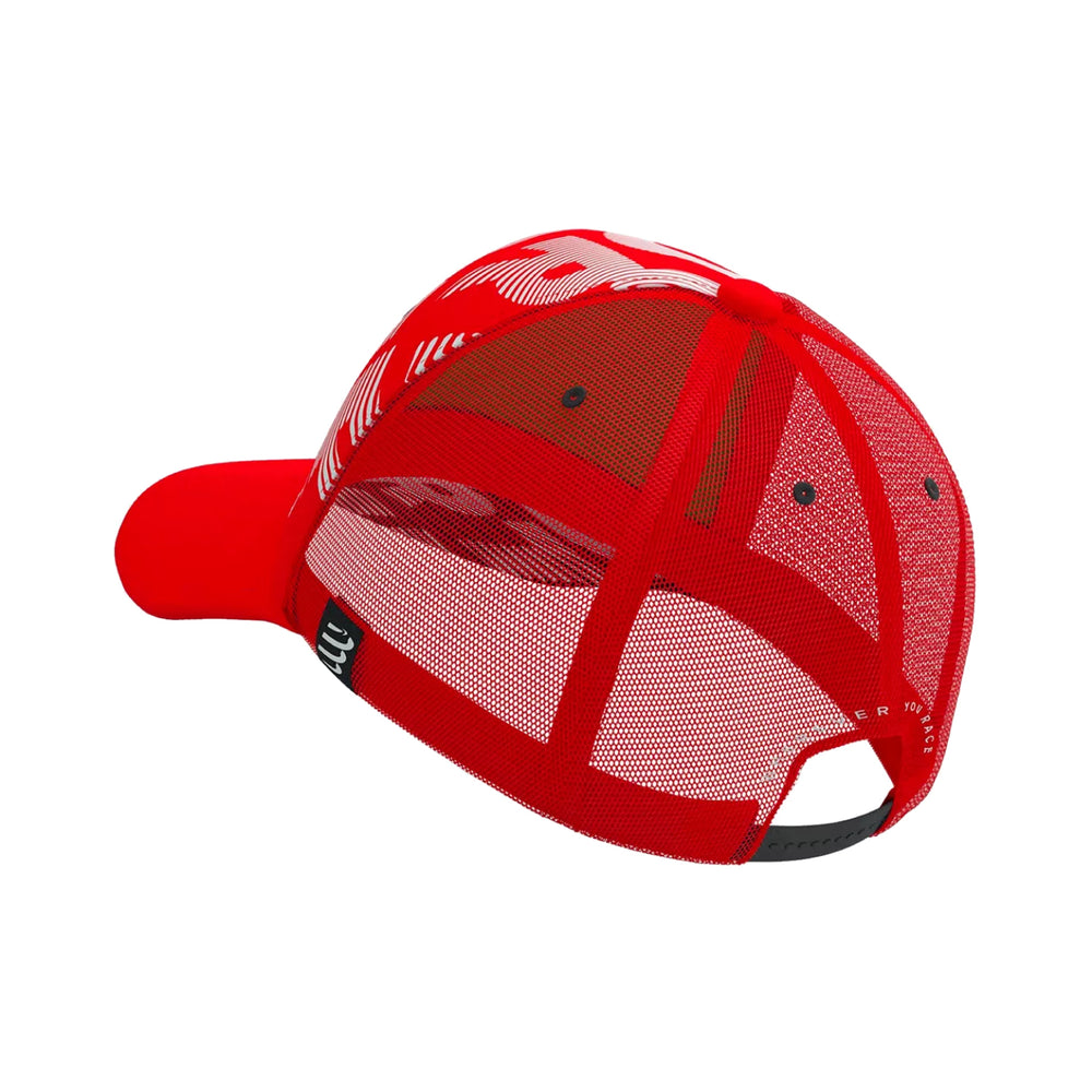 Gorra Trucker Compressport Rojo/Blanco | Protección Solar y Estilo Deportivo